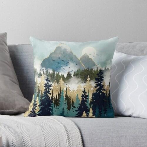 Misty Pines Throw Pillow Cushion Cover Polyester throw pillows case on sofa home living room car seat decor 45x45cm