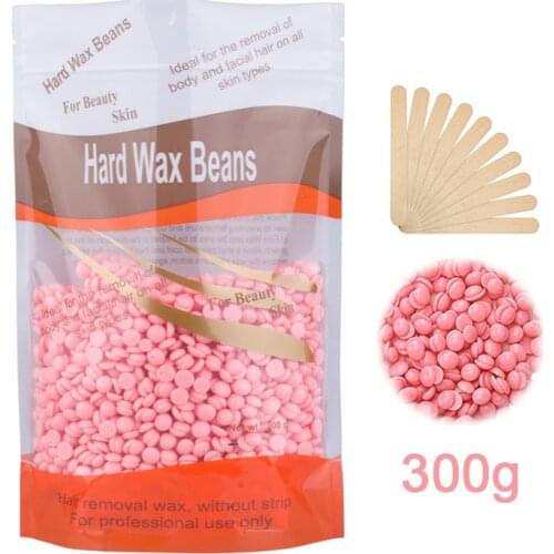 Hard Wax Beans for Painless Hair Removal 300g No Strip Depilatory Hot Film Hard Wax Pellet Waxing Beans for Face Legs Bikini