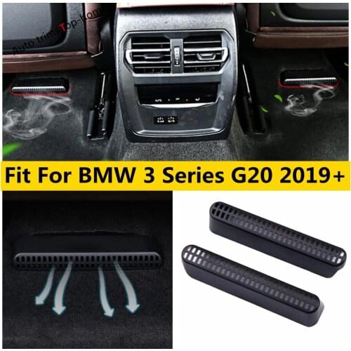 Yimaautotrims Seat Under Floor Air Conditioner Duct Vent Outlet Cover Trim Interior Kit Fit For BMW 3 Series G20 2019 2020 2021