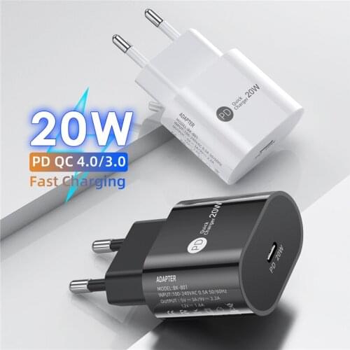 PD Charger 20W USB Type C Charger Fast Charging for iPhone 12 11pro For Xiaomi Huawei Mobile phone charger Phone PD Chargers