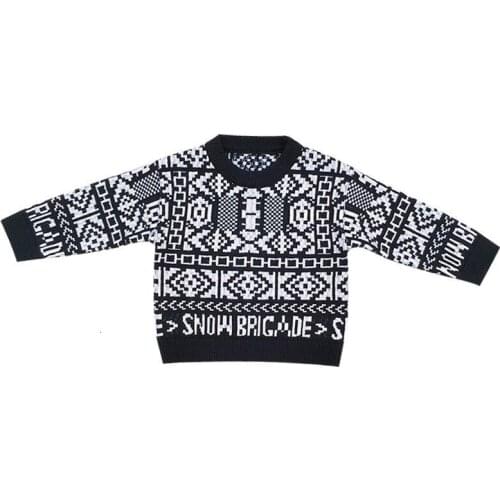 1 2 3 4 5 Years Toddler Boys Sweaters Fashion Casual Korean Print Pullover For Boy Kids Clothing 2019 Autumn Winter Child Tops