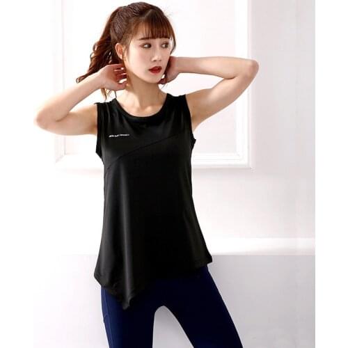 Sleeveless Yoga Vest Women Quick Dry Sports Shirt Breathable Athletic Fitness Top Gym Running Training Black Fashon Tendency