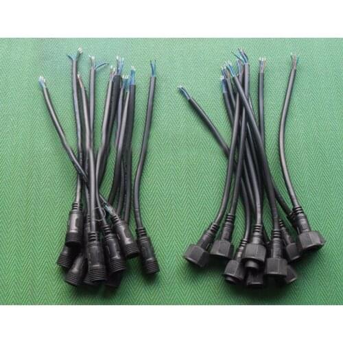 10 Set Black Waterproof 4Pin Female/Male Connector Cable 5050&3528 RGB Led Strip