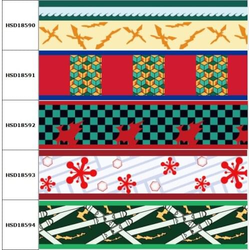 10yard Hot Japanese-style Cartoon Printed Grosgrain Ribbon Accessory Hairbow Headwear Decoration DIY Wholesale OEM 38MM 75MM