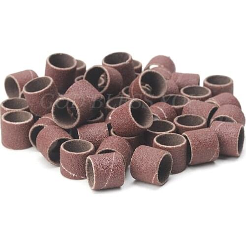 100Pcs 1/2" and 1/4" Sanding Band Sleeves Drum Kit Sandpaper Rubber 2 Mandrels Drop Shipping