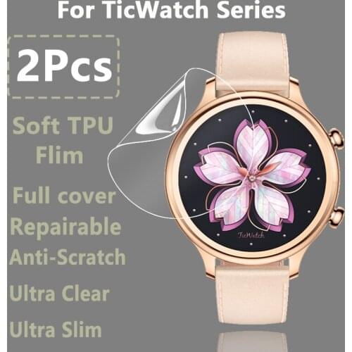 2Pcs For Mobvoi TicWatch Pro 3 E3 E E2 GTX S S2 C2 Plus 2020 2021 Soft TPU Repairable Film Screen Protector -Not Tempered Glass