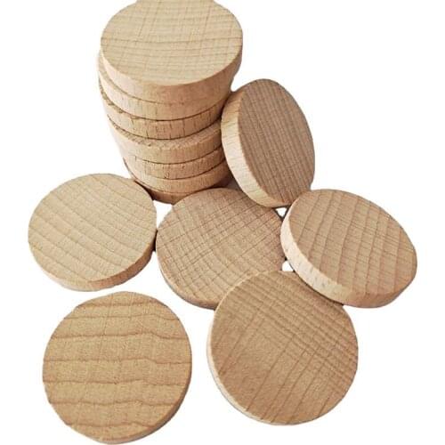 20PCS 20MM DIY Unfinished Wood Circles Unfinished Round Wood Cutouts for Crafts, Door Hanger Painting and Wood Burning