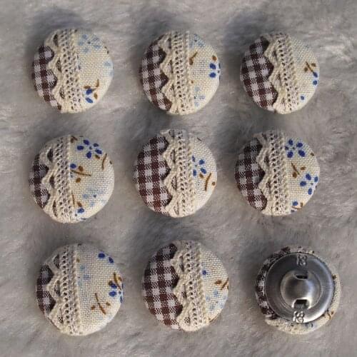 Free shipping 100pcs/lot 20mm 2cm lace diy made by hand fabric cover button cloth covered buttons component with shank E288