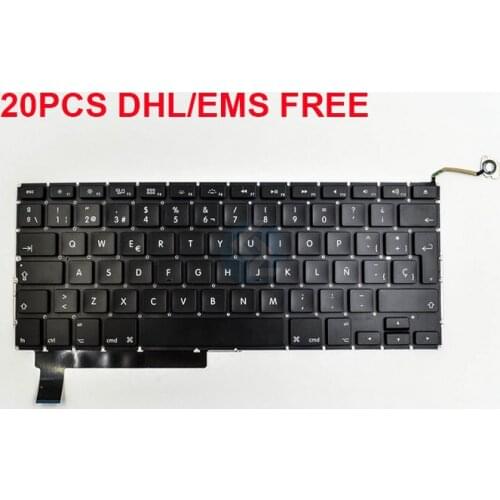 Free DHL/EMS 20pcs Spanish Keyboard For Macbook 15.4" A1286 Spain SP Keyboard MC371 MC721 MD103 Year 09-12