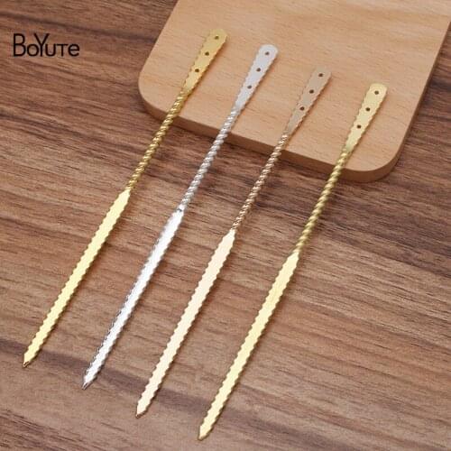 BoYuTe New Arrive (5 Pieces/Lot) 147MM Metal Brass Flat Hair Stick Handmade Diy Hair Accessories Materials