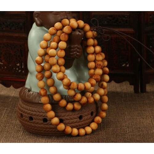 Cindiry 108*8mm/ 108*6mm New Natural Sandalwood Buddhist Wenge Prayer Beads Bracelet Bangle Women Men Jewelry P2