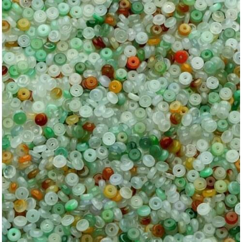 Natural jade scattered beads a goods ice species jade three color abacus beads DIY Necklace Bracelet Jewelry Accessories