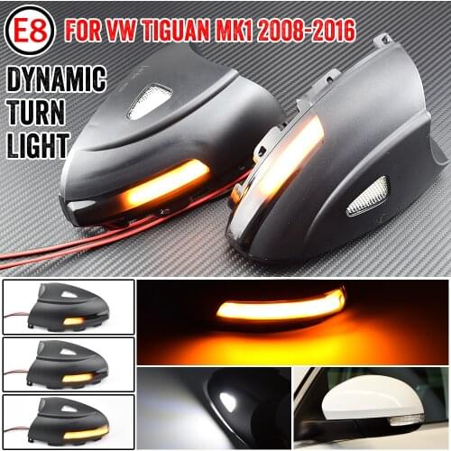 For VW For Volkswagen Tiguan MK1 2008-2016 LED Dynamic Turn Signal Blinker Sequential Side Mirror Indicator Light Puddle Light