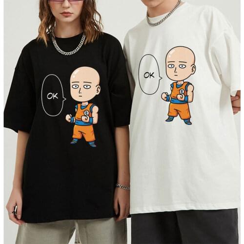 Summer Fashion Anime T Shirt Japanese Anime Tops Harajuku One Punch Man T-shirt Men Black Cotton Tee Shirt Short Sleeve Tops