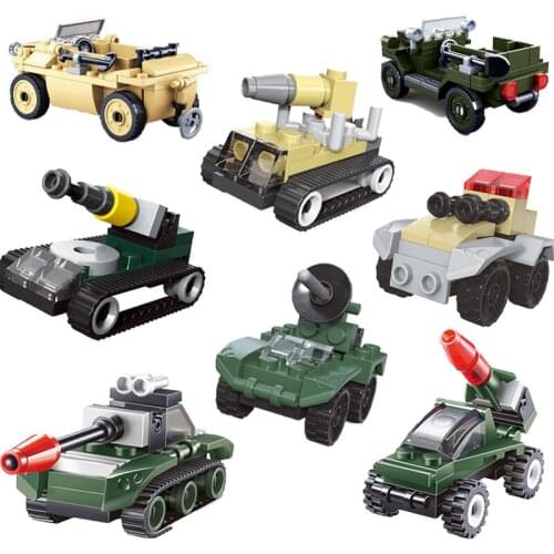 MOC City Military Truck Car Tank Cannon Compatible With Classic Educational Building Block Toys Suit For Citys Accessories