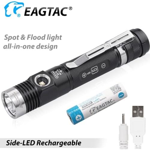 EAGTAC DX30LC2 SR Red Green 850nm IR LED Rechargeable Flashlight Custom Engrave 18650 CR123A Hunting light Built in Charger