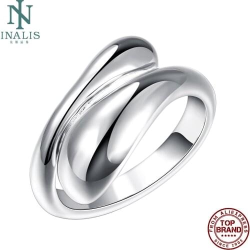 INALIS Adjustable Open Rings Unisex Round Simple Water Drop Copper Ring For Women And Men Anniversary Fashion Jewelry Hot Sale