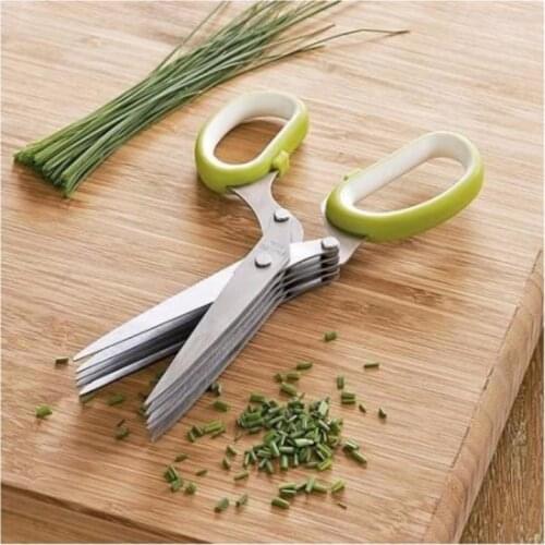 19cm Minced 5 Layers Cutter Herb Kitchen Basil Spices Chopped Laver scissor Shredded tool cut Cook Rosemary Scallion