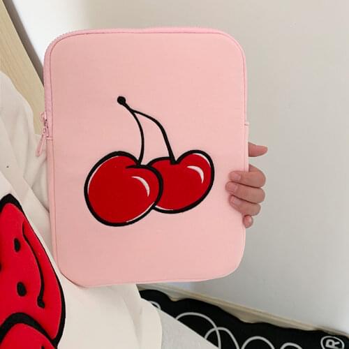 Korean Cartoon Pouch for IPad 10.2 10.5" Tablet Case Ins Cherry Ipad Pro 9.7 11 13 Inch Protective Cover Laptop Sleeve Bag