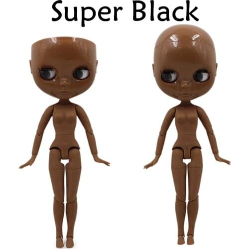 Factory Blyth doll Super Black Skin Joint body bald doll Suitable for transforming the scalp for her