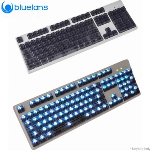 104 Keys Mechanical Keyboard ABS Spacebar Keycaps Blank Switches Keycaps Solid Color Transparent Non-fading Color Keycaps