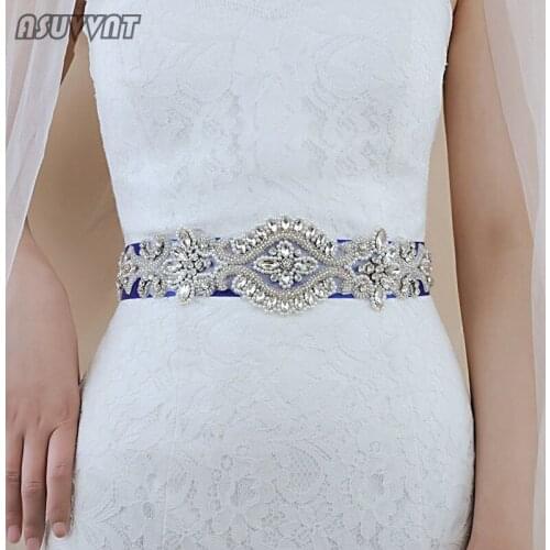 Fashion Bridal Belt Crystal Trim Applique Vintage Rhinestone Bridal Belt Rhinestone Belts For Gown Dress Girl Women Dress Belt