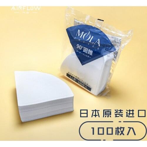MOLA V60 Hand Drip Coffee Filter Paper 100 Pieces Japan Sanyo Filter Paper 1-2 Cups 2-4 Cups