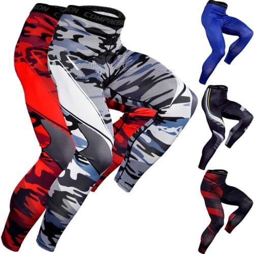 2019Mens Gym Compression Leggings Sports Training Pants Men Running Trousers Men Sportswear Dry Fit Jogging Pants