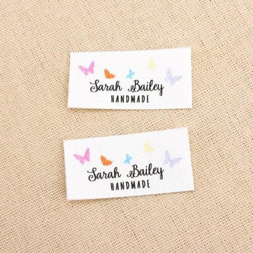 75 Custom Iron Labels, Clothing Labels Made, Logo or Text, Custom Design, Cloth art，Iron on Cotton Fabric (TB0077)