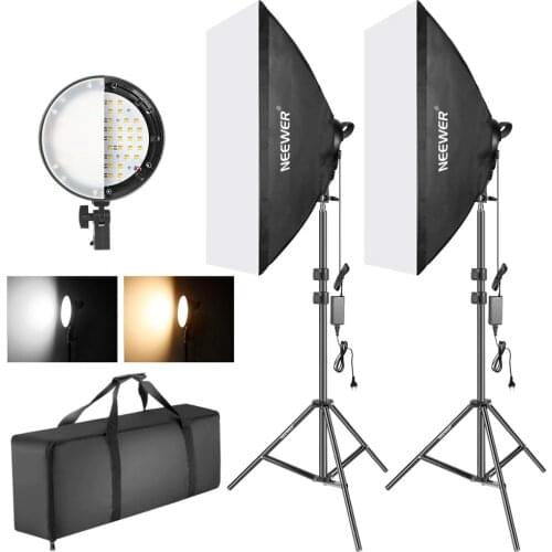 Neewer Photography Bi-color Dimmable LED Softbox Lighting Kit:20x27 inches Studio Softbox, 45W Dimmable LED Light Head