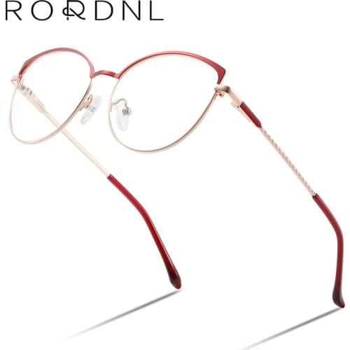 Cat Eye Optical Glasses Women Progressive Prescription Eyeglasses Female Myopia Multifocal Bifocal Spectacle Alloy Red Eyewear