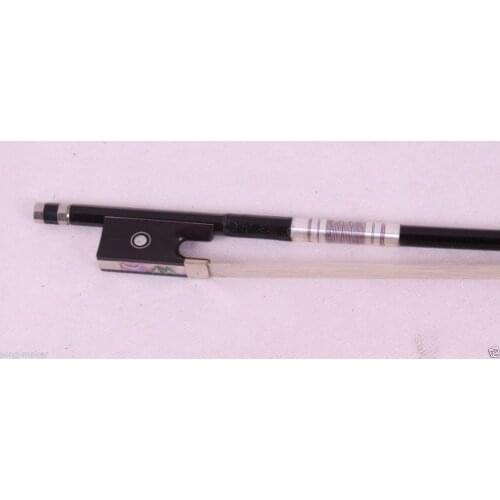 One Violin Bow black Plaid Carbon Fiber Round Stick Ebony dot inlaid 4/4 #6