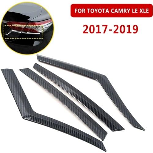 Pcmos Chrome Rear Tail Light Lamp Eyelid Cover Trim For Toyota Camry LE XLE 2017-2019 Exterior Parts Chromium Styling Stickers