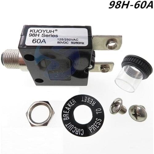 3Pcs Taiwan KUOYUH 98H Series 60A Overcurrent Protector Overload Switch