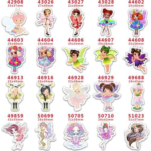 DIY Craft Supplies Sewing Accessories Cartoon Fairy Printed Planar Resins Mold 10 Pieces. PR-42908