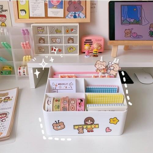 W&G Ins Simple Desktop Storage Box Student Dormitory Cosmetics Finishing Box Cotton Swabs Makeup Cotton Sundries Storage