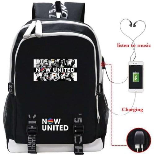 Beautiful Now United USB Charge Backpack Students Backpacks Boy Girls schoolbag teens Daily Backpack Mens Womens fashion Mochila