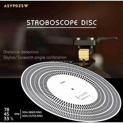 Elvon 12'' LP Vinyl gauge Turntable stroboscope disc Distance/Speed/angle Checker