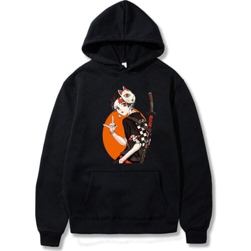 Anime Demon Slayer Printed Hoodie Woman 2021 Kawaii Hippop Comfort Fashion Harajuku Casual Hoodies Fashion Lace-up Women Hoody