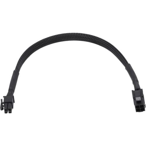 Sleeved ATX 4 Pin P4 Male to ATX P4 Female CPU Power Extension Cable Black