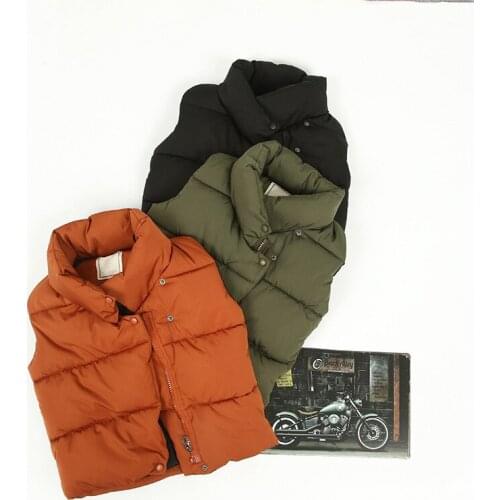 Baby Girls Boys Winter Cotton Vest Fashion Brand Solid Childrens Clothing Retail Top Zipper Waistcoats Outerwear Clothes Retail