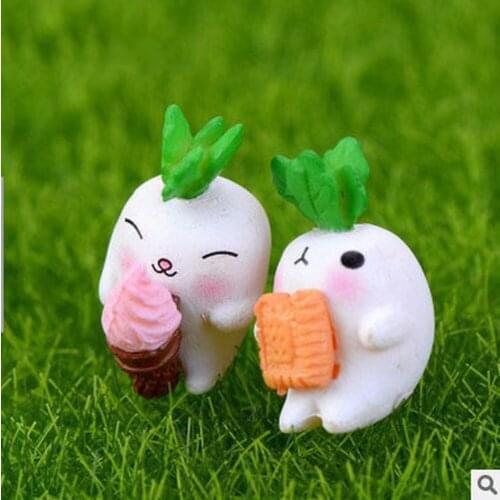 10PCS Kawaii Mini Radish Cabbage Home Micro Fairy Garden Figurines Miniatures Home Garden Decor DIY Accessories