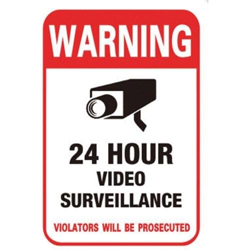 10 Pcs Video Surveillance Warning Sign Sticker CCTV Security Premium Self-adhesive Waterproof PVC Decal