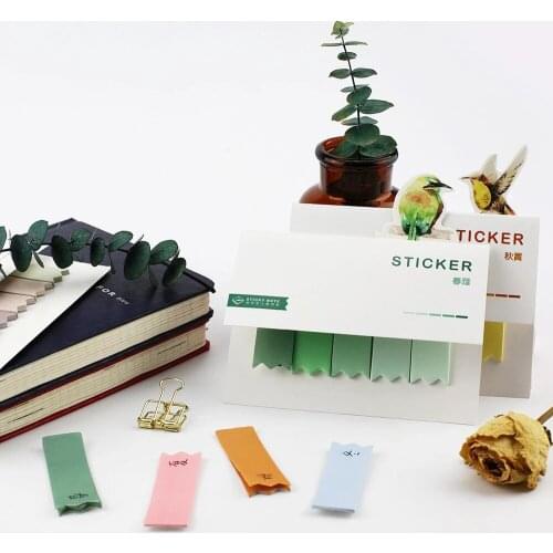 100 sheets Note Cute Sticker Bookmark Marker Pad Creative Sticky Bookmarks Memo Pad Sticky Notepaper Page Flags Self-stick Tab