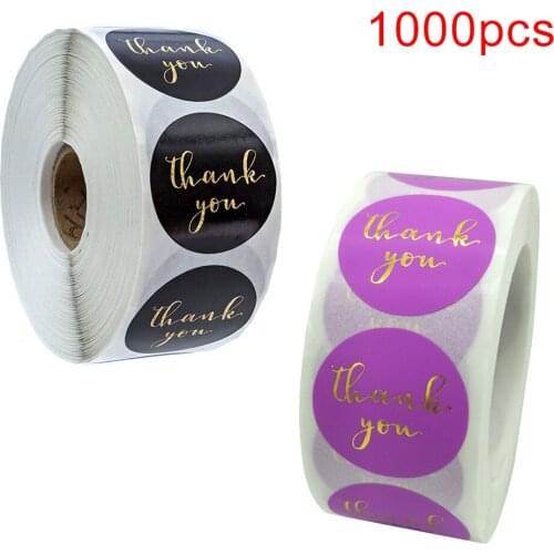 1000PCS White paper label sticker thank you sticker scrapbook 1 inch wedding envelope seal handmade stationery sticker