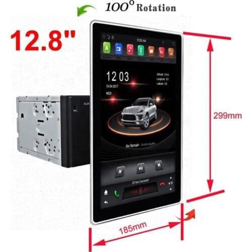 12.8" Tesla Style Rotation IPS Screen 2 Din Universal Android 9.0 Car multimedia GPS Player Radio Car Stereo Voice Control