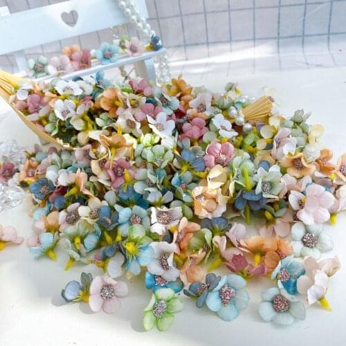 50pcs New Flower 2cm Simulation Multicolor Daisy Flower Diy Mini Silk Flower Garland Dress Decoration
