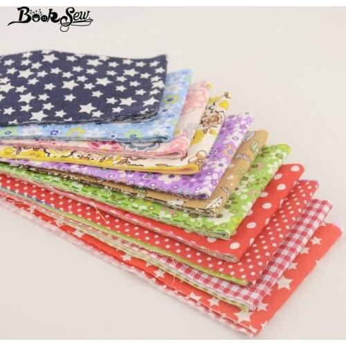7PCS / Lot 9CMx50CM Colorful Design Jelly Rolls Strips Fabric TIssue Material Booksew Cotton Plain Fabric Home Textile