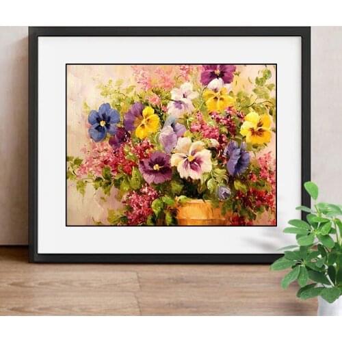 Diamond Mosaic Flower DIY Diamond Painting Flowers Cross Stitch Home Decor Picture Of Rhinestone Full Square Drill