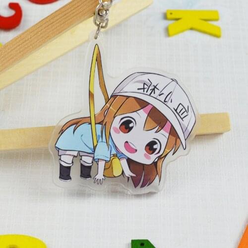 Anime cells at work Keychain Pendant Acrylic Keychain Cartoon Kawaii Figure Keyring